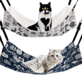 Admaison Cat Hammock for Cage Hanging Reversible 2Pack,Pet Hammock Bed Adjustable,Soft Sleeping Hammock for Cats,Ferret,Puppy,Rabbits,Small Animals (M, CAT)